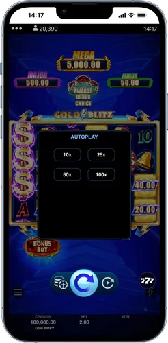 Gold Blitz Slot Autoplay konfigurieren (optional)