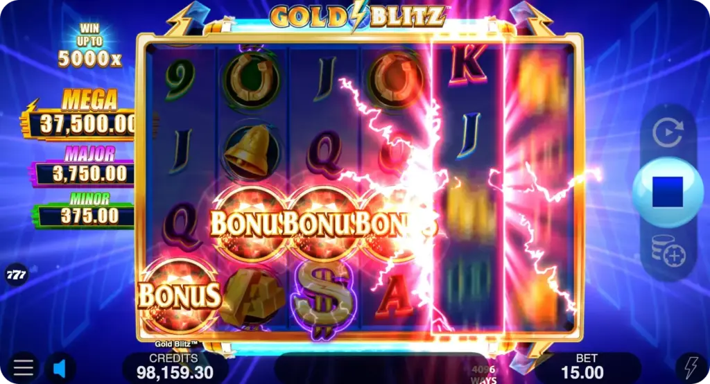 Freispiele mit Multiplikator-Wilds im Gold Blitz Slot