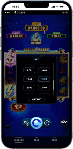 Gold Blitz Max-Bet-Funktion